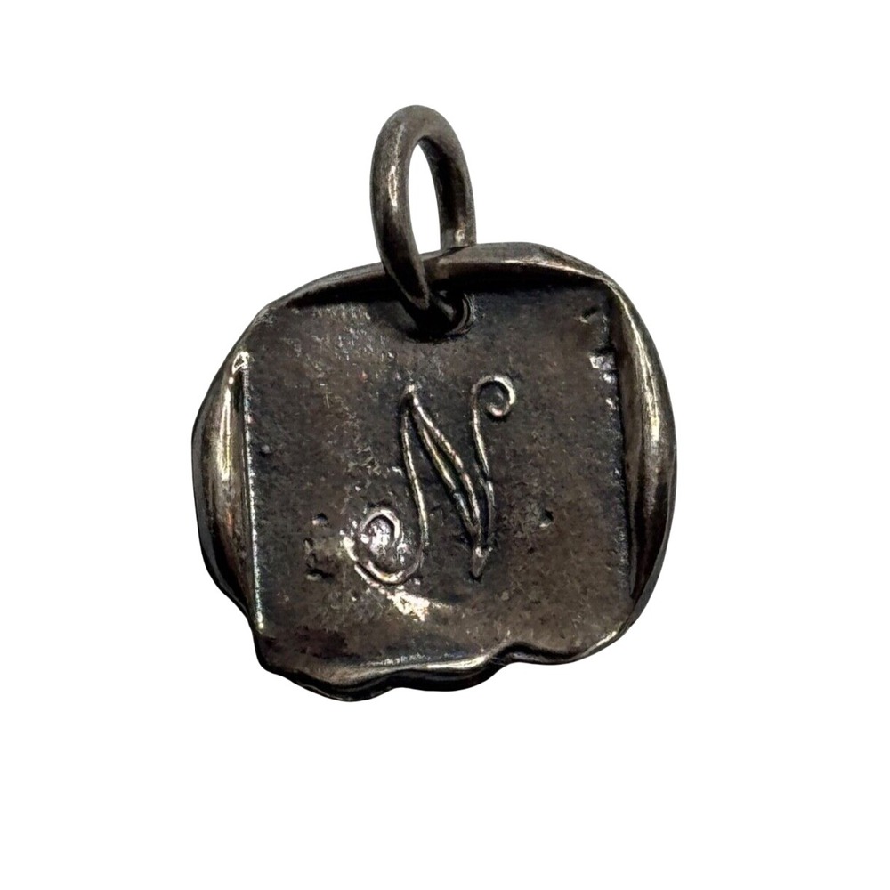 Waxing‎ Poetic Sterling Silver Script N Initial Monogram Small Charm
